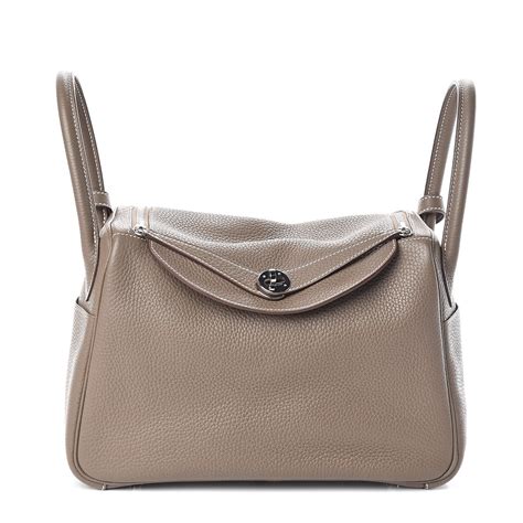 hermes taurillon clemence lindy 30 etoupe|hermes etoupe purses.